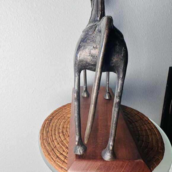 RARE Dogon Bronze Horse Sculpture • Mali • Solid Lost-Wax Bronze • 12”x10" - Picture 3 of 9